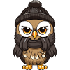 Owl Winter Cozy Comic Beanie