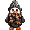 Pingouin mignon hiver bande dessinée