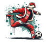 Babbo Natale Calcio Giocatore di calcio di Natale