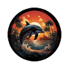 Dolphin Jumping in Sunset