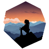 Woman and Mountains