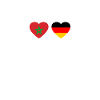 Maroc Allemagne Heartbeat Flag Marocain