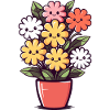 Laughing flowers in flower pot