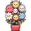 Laughing flowers in flower pot