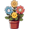 Laughing flowers in flower pot