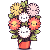 Laughing flowers in flower pot