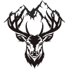Hirsch mit Gebirge