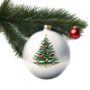 Weihnachtskugel mit Tannenzweig