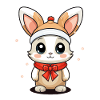 Bunny Christmas Design - Kawaii Style