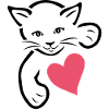 Cute kitten with heart