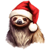 Sloth with Santa Hat Christmas Outfit