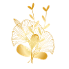 Flower composition in gold