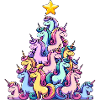 Einhorn Weihnachtsbaum Design