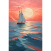 Maritime Landscape in a Geometric Style