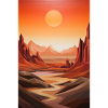 Desert Landscape with Sunset