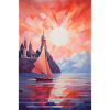 Maritime Landscape in a Geometric Style