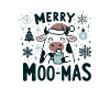 weihnachtliches Kuhdesign | Merry Moo-Mas