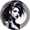 Cool gothic girl with tattoos
