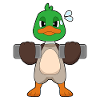 Duck Bodybuilder Dumbbells Bodybuilding