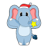 Elephant Christmas Santa Hat