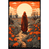 Ethereal Woman and Desert in Bloom