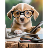 Hund mit Brille