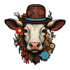 Black Forest Cow Steampunk
