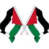 Two Palestinian flags crossed
