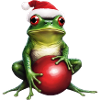 Frosch mit Weihnachtskugel 1