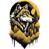 Black & Gold Urban Wolf Shirt