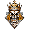 Skull, with crown
