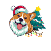 Glædelig jul Walisisk Corgi Dog jul