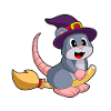 Mouse Halloween Witch Broom