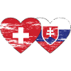 Switzerland Slovakia Flag Heart used