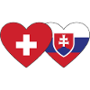 Switzerland Slovakia Flag Heart