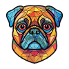 Mopshund bunte Aquarell-Tier-Illustration