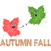 Herbst-Herbst-Lustiges Ahornblatt-Witz-Cartoon-Design