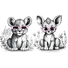 lion cub with pink glasses