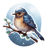 Winter Bird Snow