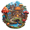 Children's Fairy Tale Mushroom Village