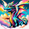 Dragon with rainbow