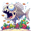 Cartoon Skeleton Fish 2