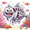Skeleton Fish Cartoon 3