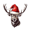 Reindeer in a Christmas hat