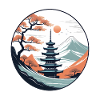 Zen Temple Sunset Serenity