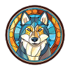 Husky-Hund Bunte Aquarell-Tier-Illustration