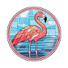 Flamingo bunte Aquarell-Tierillustration