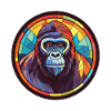Gorilla bunte Aquarell-Tierillustration