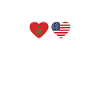 Maroc USA Heartbeat Flag Marocain