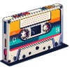 Retro music on cassette tape